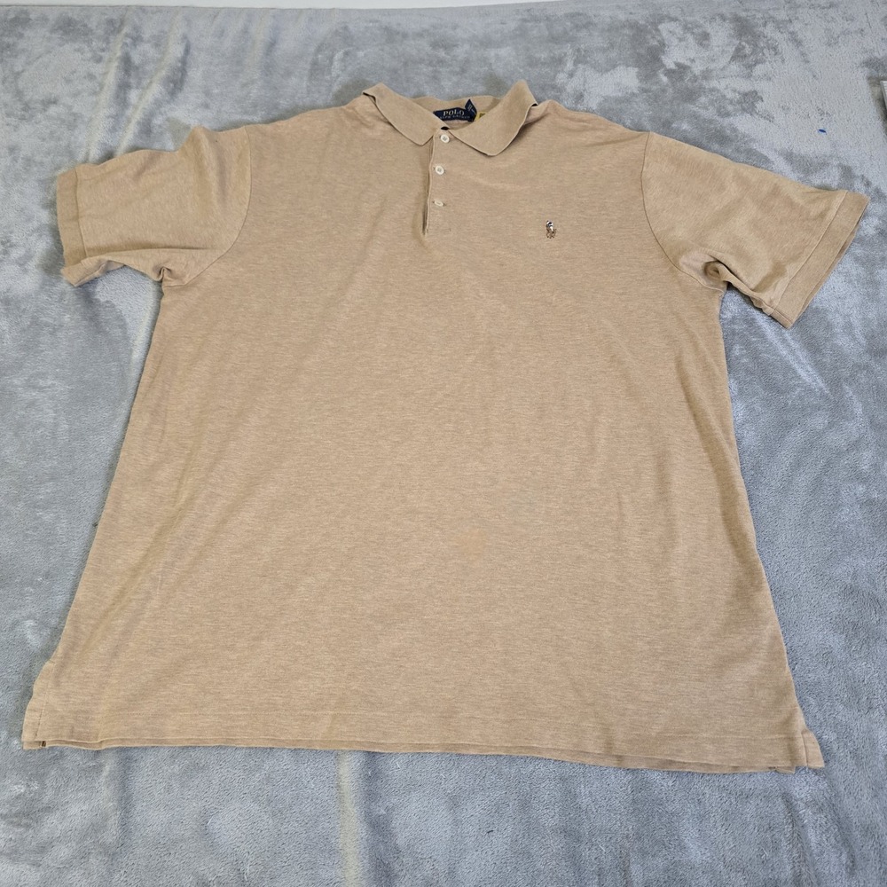 Polo Ralph Lauren Shirt Mens Large Tall Light Brown Collared Flesh Pony Preppy